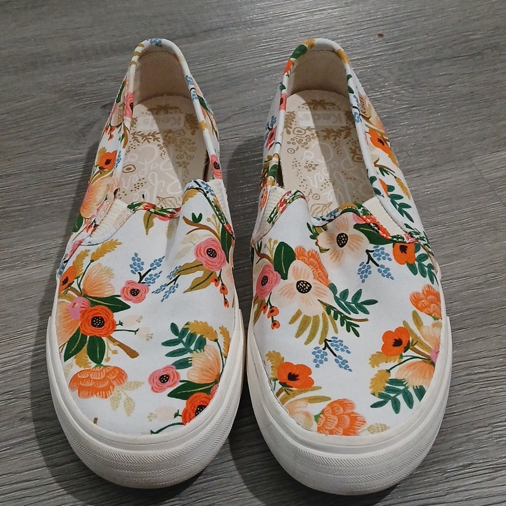Keds Rifle Paper Co Floral Sneakers 62681 Multicolor Slip On Sz 7 NWOT - Picture 2 of 8